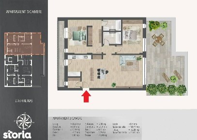 APARTAMENT CU 3 CAMERE | 156 mp | SECTOR 3, THEODOR PALLADY