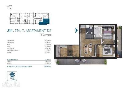 Ap. 3 camere[76 mp] Ansamblu de top cu Discountzona RIVUS- TVA INCLUS