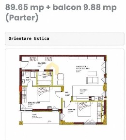 Apartament de vanzare | SU 89.65 mp, balcon 9.88 mp | Floresti