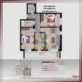 Pallady 3 camere decomandat 85 mp in bloc tip Boutique