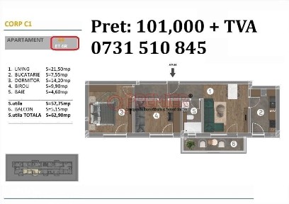 2 camere | Open-Space | Aproape de Parcul Tudor Arghezi
