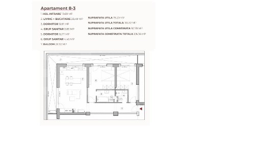 Apartament open space 3 camere 104.12 mp in ansamblu cu 0% Comision la