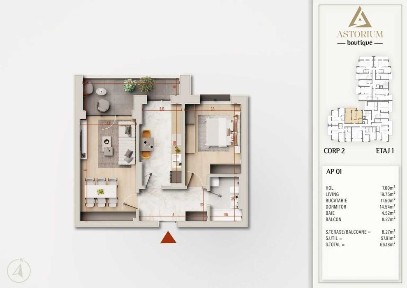 Apartament 2 Camere Modern cu Spații Luminoase Comision 0%