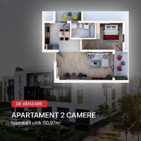 Apartament 2 camere și parcare exterioară, finisat la cheie, cartierul Unirii.