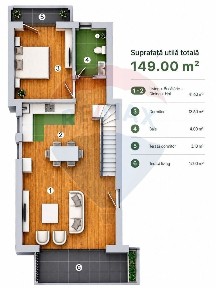 Penthouse 4 camere, vedere spectaculoasa catre inima padurii - Sinaia