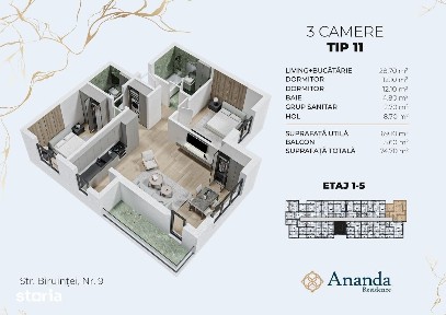 Metrou Berceni Ap 3 camere 2 bai