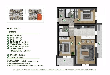 |Ap3 camere |S6Militari-Pacii / Incalzire pardoseala|La cheie|