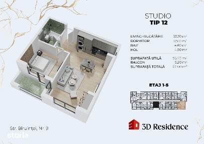 Apartament 2 camere, 61mp total utili, Metrou Berceni, parcare subtera