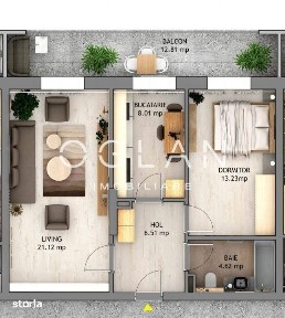 Apartament 2 cam nou, decomandat, bloc cu lift, zona Doamna Stanca