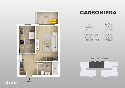 Berceni - Metrou - Garsoniera cu gradina - 74.000 euro TVA inclus