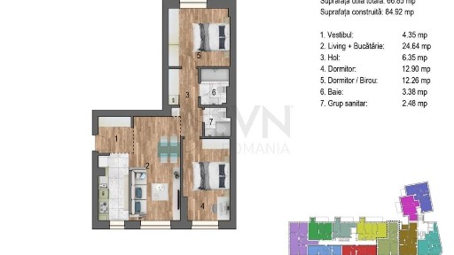 Apartament 3 camere I Timpuri Noi l Ansamblu Rezidential