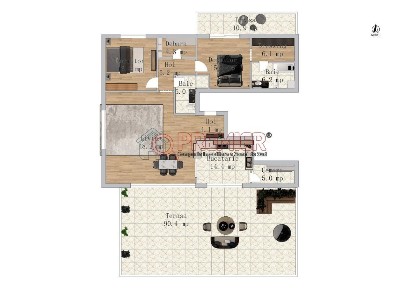 Apartament 3 camere cu terasa proprie de 97 mp sector 4