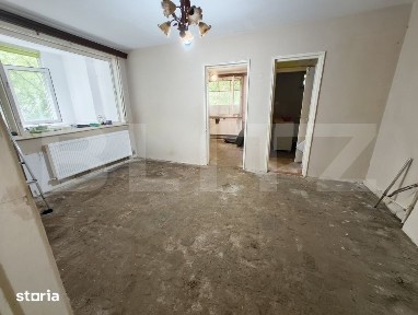 Apartament cu 2 camere la parter- nerenovat, 49,5 mp, zona Centru