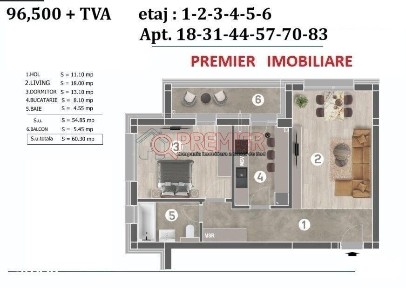 2 Camere Grand Arena - Gata de Mutare - Bloc Nou