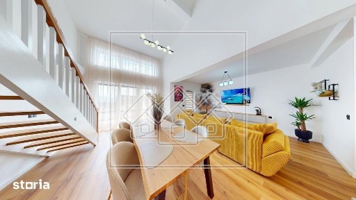 Penthouse cu design deosebit, mobilat modern, terasa