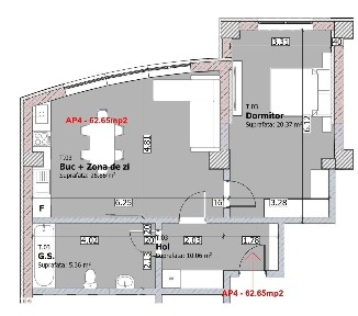 Apartament cu 2 camere, etaj 1, bloc NOU, VASLUI zona NORD, plata în R