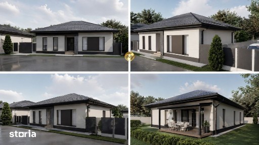 Casa moderna pe parter | 4 camere | Incalzire in pardoseala | La c
