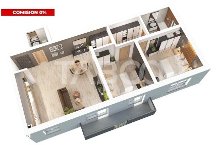 Apartament 73mpu 3 camere 2 bai Comision 0 Zona Doamna Stanca Sibiu