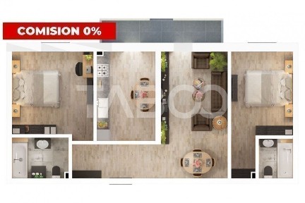 Apartament de vanzare 3 camere 2 bai Doamna Stanca Comision 0