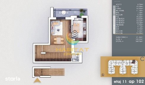 Pallady 4 camere tip duplex 165 mp la 8 minute metrou Teclu