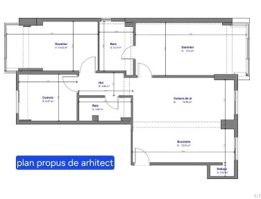 Ap cu 4 CAMERE, 2 bai, boxa, Bdul Roman Musat