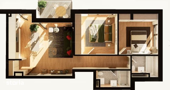 Apartament de 3 camere cu 2 bai cu CF, Intre Lacuri, Bloc Nou!
