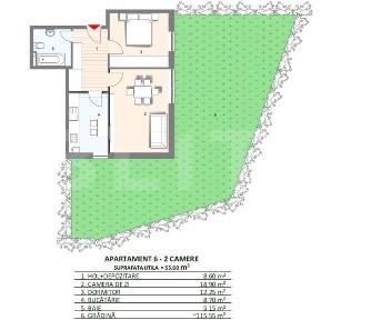 Oferta! Apartament 2 camere 54 mp cu gradina de 115.50mp, Manastur /