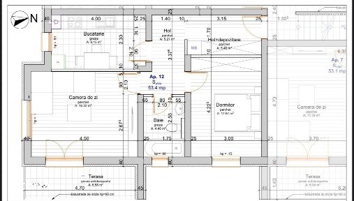 Apartament 2 camere Giroc, 53 mp, AC, smart home, zona Esso
