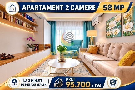 Vânzare Apartament 2 camere 58 mp | Metrou Berceni | Popești Leordeni
