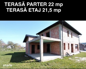 Casa nouă singur în curte 160 mp P+E la roșu cu 500 mp teren Poplaca