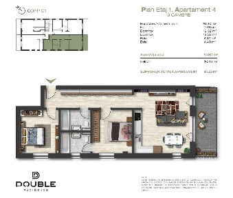 Apartament cu terasă și curte