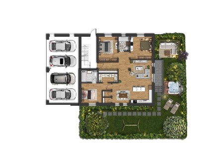 Apartament unicat cu curte privată