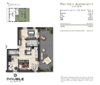 Apartament cu terasă și grădină