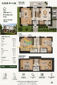 Vânzare Casa P+1+M | 150 mp | curte 200 mp | Popesti Leordeni