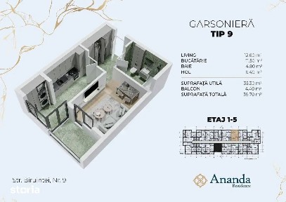 Garsonieră modernă I Ananda Residence