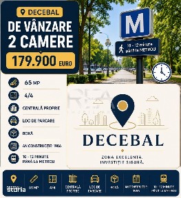 2 camere Decebal decomandat, centrala, parcare, an 1986, 65 mp, boxa