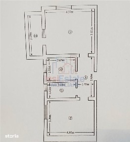 Etajul 2 - Apartament 2 camere cu parcare Pacurari - Kaufland