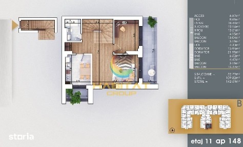 Pallady 4 camere tip duplex 143 mp la 8 minute metrou Teclu