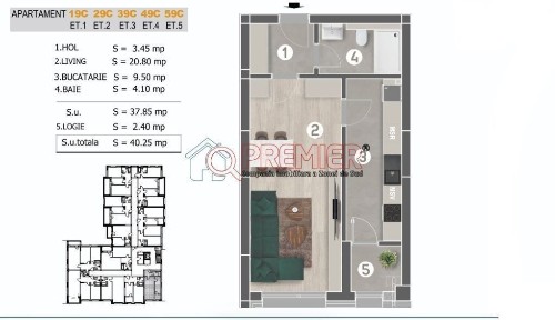 Garsonieră 40 mp | Bloc Nou 2024 | Gata de Mutare | Zona
