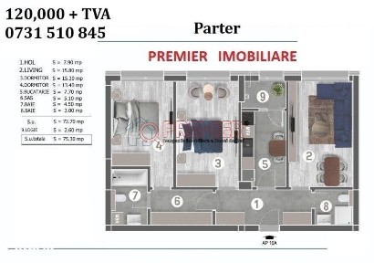 3 Camere Gata de Mutare | Bloc Finalizat 2025 | 75 mp Utili