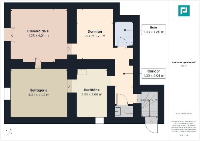 Apartament 3 camere, 62.2 mp, strada Ion Ghica