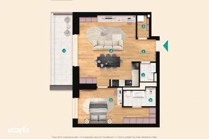 2T: Luminos, balcon de 12 mp, 2 camere în KronenPark