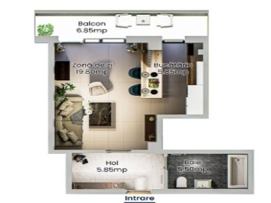Apartament cu 1 camera de vanzare, Casa Sindicatelor, bloc nou