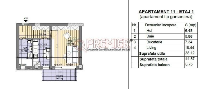 PROIECT NOU - Strada Leordeni - Garsoniera - SUPER OFERTA