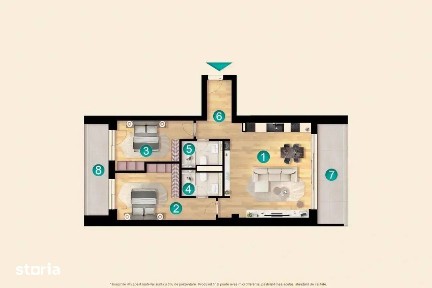 3J: 3 camere cu 2 balcoane, 80,3 mp utili, KronenPark