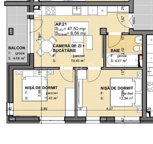 Exclusivitate! Com0%! Apartament 3 camere la semifinisat in Apahida Es