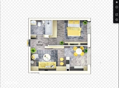 Apartament modern, semifinisat, cu 2 camere, 43,4mp, Apahida