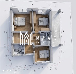 Casă Individuală | 5 camere | 132 MPU | Alb/Roșu | Șura Mică