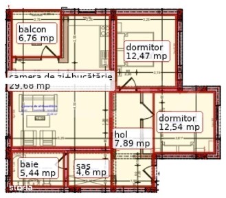 Apartament cu 3 camere, 72.62 mp, zona Valea Ghinzii