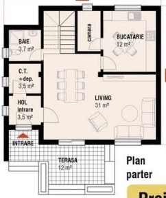 Apartament 4 camere 108 mp pe două nivele și teren aferent Sărmaș
